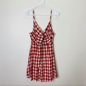 Red and white gingham picnic dress